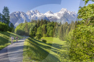 Couple biking in Austria