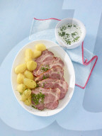 Kasseler mit grüner Sauce, Smoked Pork Chop with green Sauce