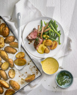 Würzige Ofenkartoffeln mit Lamm und Bohnen, Lamb with green Beans and Potatoes