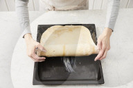 Step Rhabarber-Streuselkuchen, Step Rhubarb crumble cake