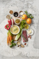 Zutaten Hirse-Teriyaki-Lamm-Bowl, Ingredients Millet Teriyaki Lamb Bowl