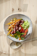 Zutaten Hirse-Teriyaki-Lamm-Bowl, Ingredients Millet Teriyaki Lamb Bowl