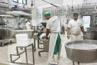 FEATURE - Mozzarella-Produktion in einer Molkerei bei Neapel
