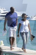 PEOPLE - Magic Johnson und Samuel L Jackson besuchen den Club 55 in St.Tropez