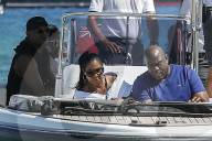 PEOPLE - Magic Johnson und Samuel L Jackson besuchen den Club 55 in St.Tropez