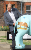 PEOPLE - Prinz William bestaunt die Nashorn Kunstwerke im Kensington Palast