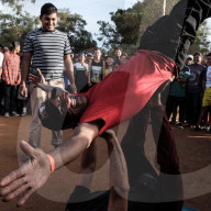 Migrants try to enter the US