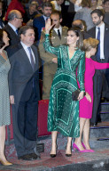 PEOPLE - Königin Letizia stylish in Grün am AFAMMER Kongress in Madrid