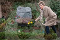 EXKLUSIV - Sabine Wussow besucht die Gräber ihrer Ehemänner auf einem Friedhof in Berlin