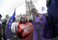 NEWS - Brexit: Demonstranten vor dem Parlament mit Brexit-Abstimmung zufrieden
