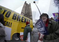 NEWS - Brexit: Demonstranten vor dem Parlament mit Brexit-Abstimmung zufrieden