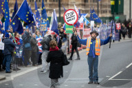 NEWS - Brexit: Demonstranten vor dem Parlament mit Brexit-Abstimmung zufrieden