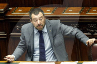 NEWS - Rom: Matteo Salvini gestikuliert im Parlament