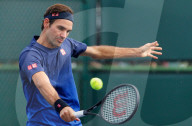 NEWS - Tennis: Roger Federer beim Trining in Indian Wells