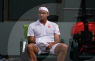PEOPLE - Tennis: Mirka Federer und die Kinder auf der Tribüne in Indian Wells
