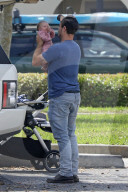Kirstie AlleyÍs newborn baby granddaughter is pictured for the first time, during a family outing near her home in Clearwater, Florida.