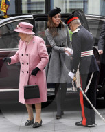 Queen Elizabeth II and Catherine Duchess of Cambridge visit King's College to Open Bush House, London, UK - 19 Mar 2019