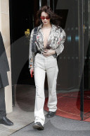 Bella Hadid leaving her hotel in Paris