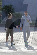 Zlatan Ibrahimovic is seen going to lunch with friends in Malibu. 