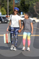 Christina Milian takes her daughter Violet shopping in Studio City!