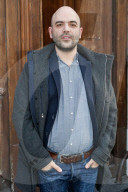 Roberto Saviano arriving at C a vous in Paris