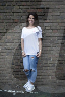 Rebekah Vardy still struggles and feels ‘guilty’ years after sexual abuse as a child. Vardy wears a Mad Girl T-shirt.