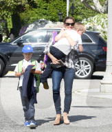 PREMIUM EXCLUSIVE Strong Mom Jennifer Garner Gives 7-Year-Old Son Samuel A Lift In Brentwood!
