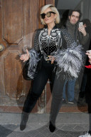 Bebe Rexha leaving C a vous tv set in Paris