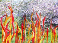 From fantastical ferns to icicle towers, glass artworks take over Kew Gardens in London.