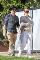 Giovanni Ribisi and his interior designer turned baby mama Emily Ward are seen going for an early dinner at The Oaks Gourmet in Los Angeles. 