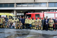 Princess Elisabeth and King Philippe of Belgium visit the Brussels fire station and the training center.