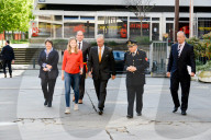 Princess Elisabeth and King Philippe of Belgium visit the Brussels fire station and the training center.