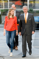 Princess Elisabeth and King Philippe of Belgium visit the Brussels fire station and the training center.