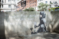 A possible Banksy spotted at Marble Arch London, Great Britain 
26th April 2019

A possible new Banksy appeared at the Marble Arch site of the recent Extinction Rebellion protests on the night of 25th April 2019. "From this moment despair ends and tact