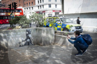 A possible Banksy spotted at Marble Arch London, Great Britain 
26th April 2019

A possible new Banksy appeared at the Marble Arch site of the recent Extinction Rebellion protests on the night of 25th April 2019. "From this moment despair ends and tact