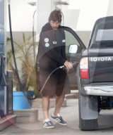 PREMIUM EXCLUSIVE Christian Bale Looks A Bit Disheveled During His Pit Stop At The Gas Pump