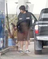 PREMIUM EXCLUSIVE Christian Bale Looks A Bit Disheveled During His Pit Stop At The Gas Pump