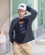 PREMIUM EXCLUSIVE Patrick Schwarzenegger Confidently Rocks A Teddy Bear Sweater In Beverly Hills