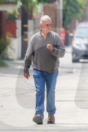 Mark Harmon, 67, is seen visiting a construction site in Culver City.  