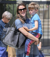 Jennifer Garner Carries Sleepy Son Samuel At Sunday Services
