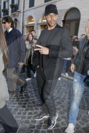 Ricky Martin leaving exhibition of his husband Jwan Josef inn Rome