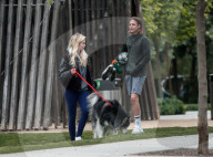 Ireland Baldwin and her boyfriend singer/songwriter Corey Harper are seen leaving a park with her dog in Los Angeles.