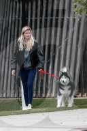 Ireland Baldwin and her boyfriend singer/songwriter Corey Harper are seen leaving a park with her dog in Los Angeles.