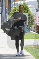 Queen LatifahÍs reported girlfriend of six years, actress Eboni Nichols, is every inch a doting mom as she heads to a meditation center with her baby