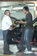 Lionel Richie is seen having a chat with the valet as he gets out of his car at an office building in Los Angeles.  