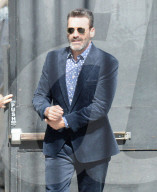 Jon Hamm Dons A Swanky Blue Suede Suit At Jimmy Kimmel Live