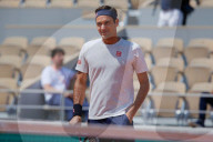 NEWS - Tennis: Roger Federer beim Training in Roland Garros