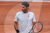 NEWS - Tennis: Roger Federer beim Training in Roland Garros