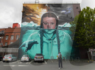 FEATURE - Auf die Wand gemalt: Ein Greta Thunberg Mural im englischen Bristol