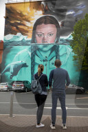 FEATURE - Auf die Wand gemalt: Ein Greta Thunberg Mural im englischen Bristol